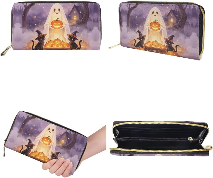 GIFTPUZZ Women Top Handle Bags Handbags with Zipper Leather Wallet Cash Card Phone Holder and Makeup Bag Set 3pcs - Image 7