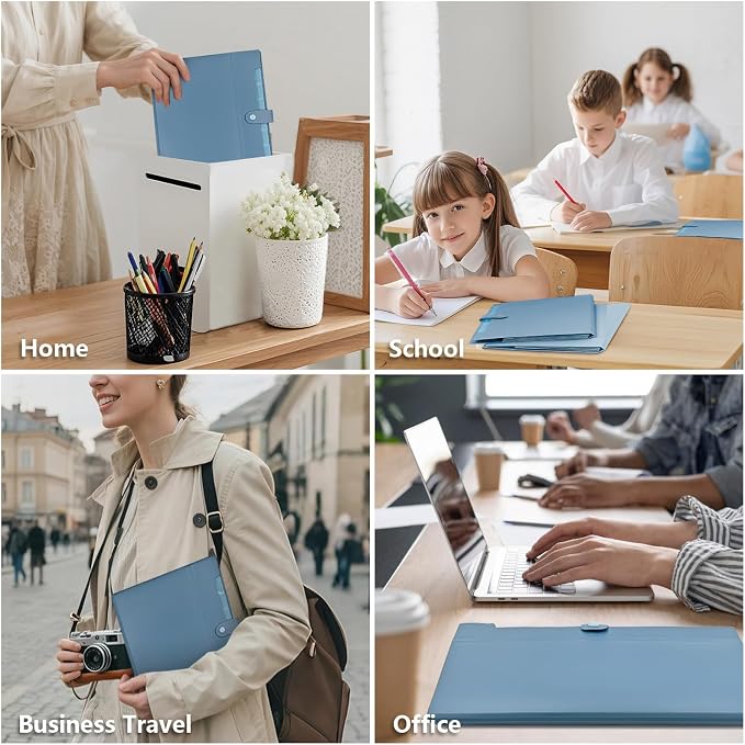 2Pack Accordion File Organizer Expanding File Folder with 8 Pockets Office | Letter Size Portable Paper Document Organizer for Office Home Business Supplies, Student Classroom Storage - Image 7