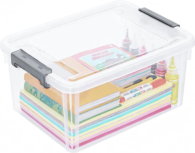 Citylife 17 QT Plastic Storage Bins with Lids Latching Stackable Storage Containers for Organizing Large Clear Storage Box for Garage, Craft, Toys, Closet, Home, 1 Pack by CITYLIFEHomeOrganization