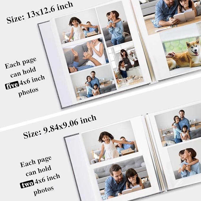 Vienrose Self Adhesive Photo Album with Arch Window, 120 Pages, Grass Green | Linen Cover, 12.6x12.99 Inch, Memory Book, Blank Inner Page, Three Metallic Pens - Image 4