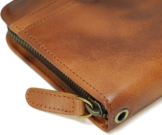 Polare Full Grain Leather Family Travel Passport Wallet and Documents Organizer RFID Blocking Case Holder Fits 6 Passports for Men and Women - Image 8