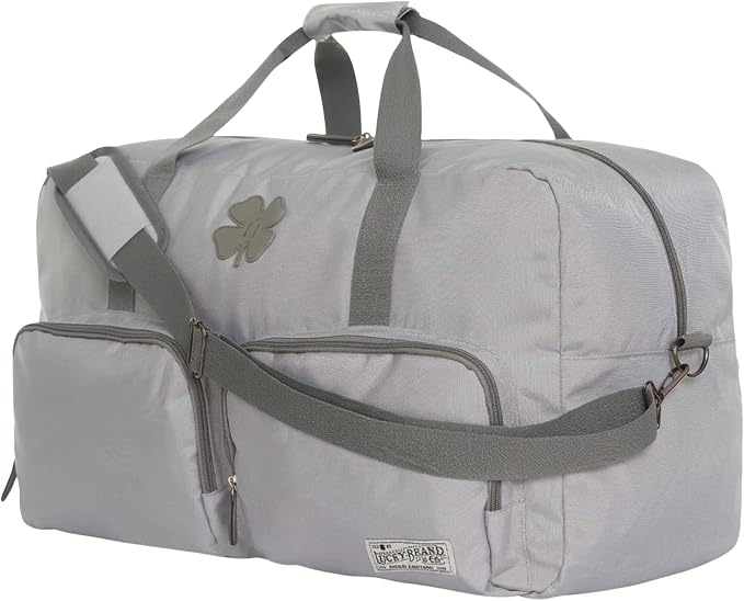 Lucky Brand Large Duffle Bag for Travel, Foldable Weekender Duffel bag | Travel Overnight Duffel bag, Adjustable Shoulder Strap, Front Zip Pockets, Spacious Capacity, Unisex Lightweight Travel Bag by LuckyBrand