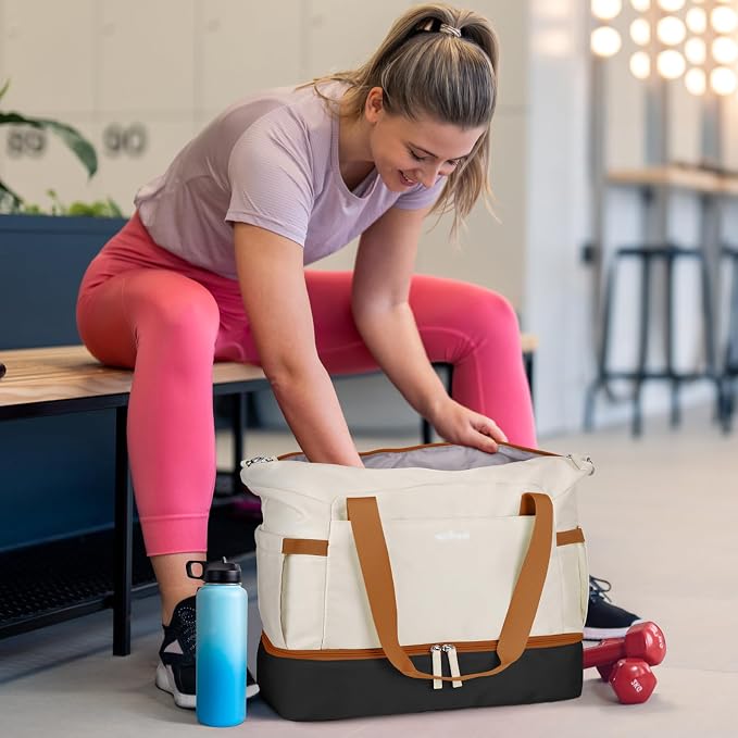 Gym Bag for Women, Personal Item Travel Bag with Shoes Compartment for Trip | Weekender Overnight Duffel Bag with Wet Pocket, Hospital Bag for Women Labor Delivery, Carry On Bag for Travel, Gym, Weekend - Image 5