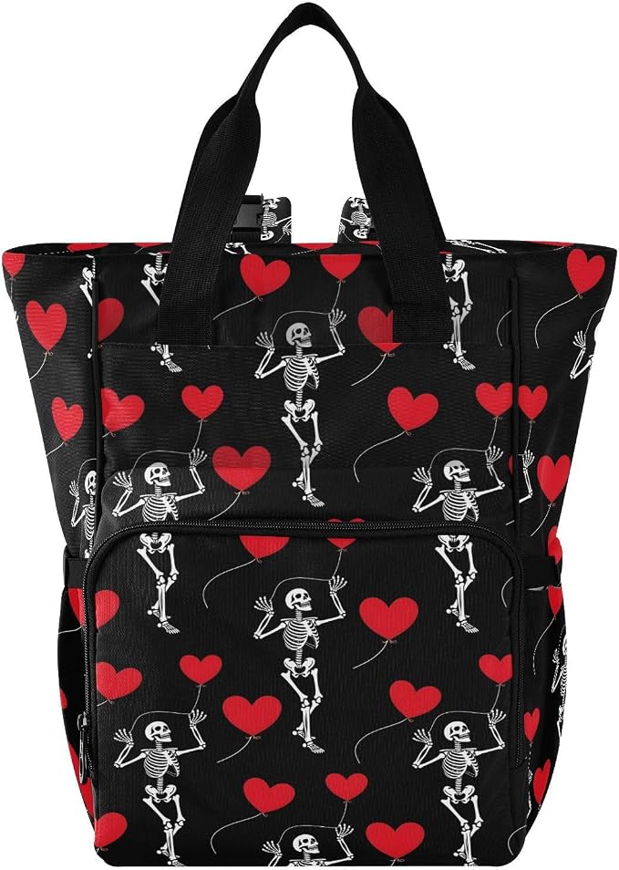 MNSRUU Diaper Bag Romantic Skull Gothic Diaper Bag Backpack Multifunction Travel Diaper Bag Tote Large Capacity Diaper Changing Backpacks for Moms Dads by MNSRUU