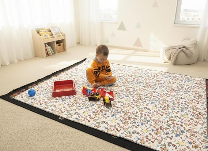 Waterproof High Chair Splat Mat – Machine Washable Floor & Table Protector for Baby Feeding, Art & Crafts, Outdoor Use (Family, 57x39 Inch) - Image 5