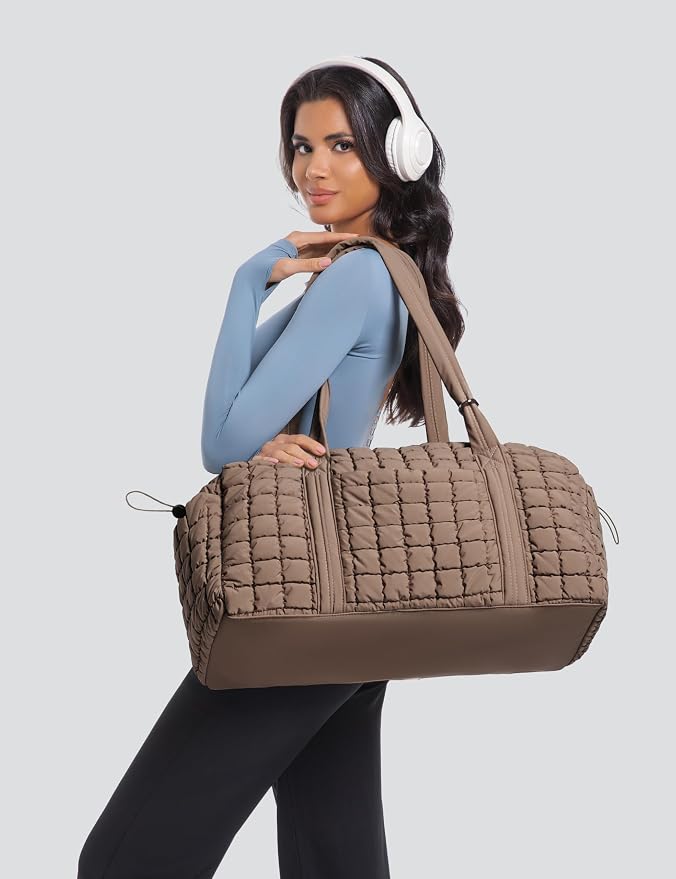 Quilted Travel Duffle Bag Puffer Weekender Bag Overnight Bag Duffel Gym Bag | Medium Soft Puffy Carry-On for Women, Large Lightweight Personal Item Travel Bag for Trips Business Sport Airplane Hospital - Image 2