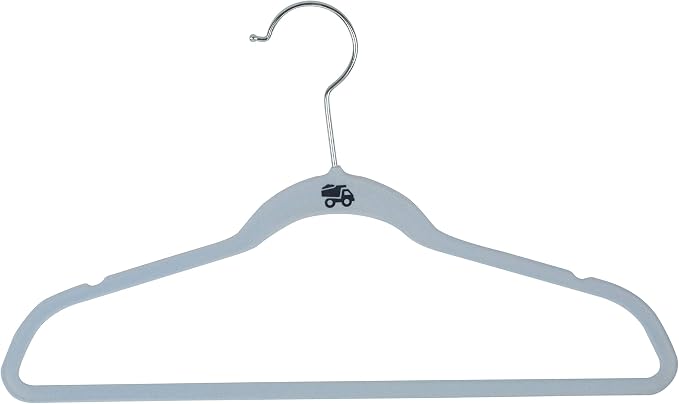 Simplify 50 Pack Kids Velvet Hangers | Slim | Non-Slip Design | Space Saving | Childrens Clothes | Shirts | Pants | Dresses | Baby Nursery | Closet Storage & Organization | Light Blue by Simplify