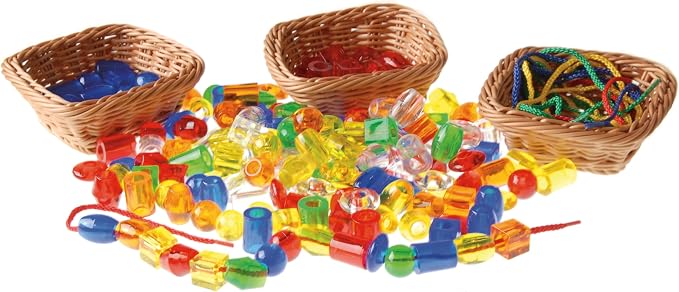 Constructive Playthings Plastic Wicker Baskets for Storage, Set of 12 | Educational or Home Setting, Stores Toddler Toys, Keys, Jewelry and Classroom Supplies, Stackable, Set of 12 Woven Baskets - Image 5