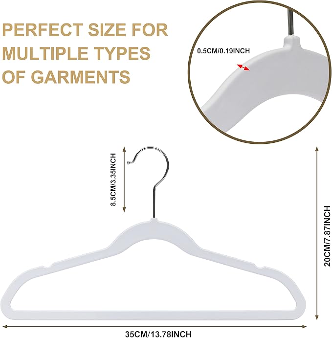 Quality Children's Plastic Non Velvet Non-Flocked Thin Compact Hangers Swivel Hook for Shirts Blouse Coats (White, 240) - Image 6