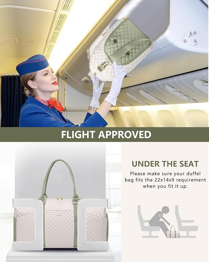 Women Weekender Travel Duffle Bag: Travel Duffel Overnight Bags with Shoe Compartment Large Carry on Tote with Toiletry Bag Weekend Traveling Yoga Gym Hospital Bag for Women with Wet Pocket - Image 7