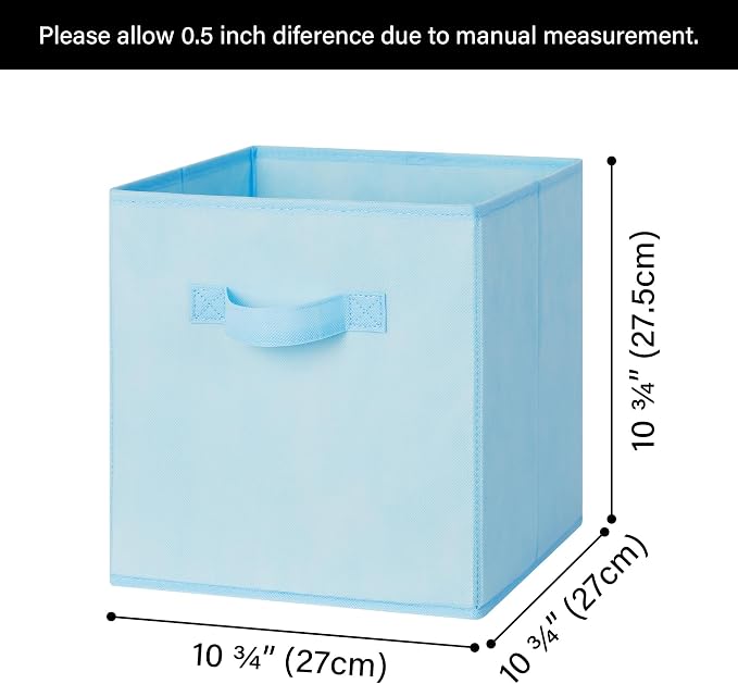 GRANNY SAYS 11x11 Storage Cube Organizers, Pastel Color, 6-Pack | Collapsible Storage Boxes with Thickened Base Plate, Sturdy Handles, Decorative Baskets for Shelves, Closet - Image 5