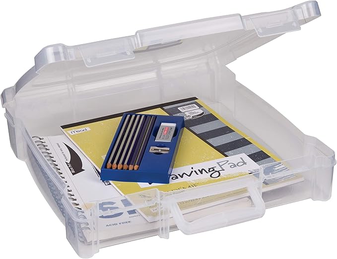 ArtBin 6913AB Portable Art & Craft Organizer with Handle, Holds Up to 12" x 12" Paper, [1] Plastic Storage Case, Clear - Image 5
