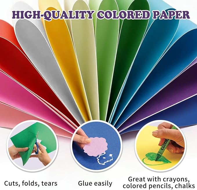 Construction Paper Assorted Color 1218 Bulk Construction Paper for Craft - Image 3