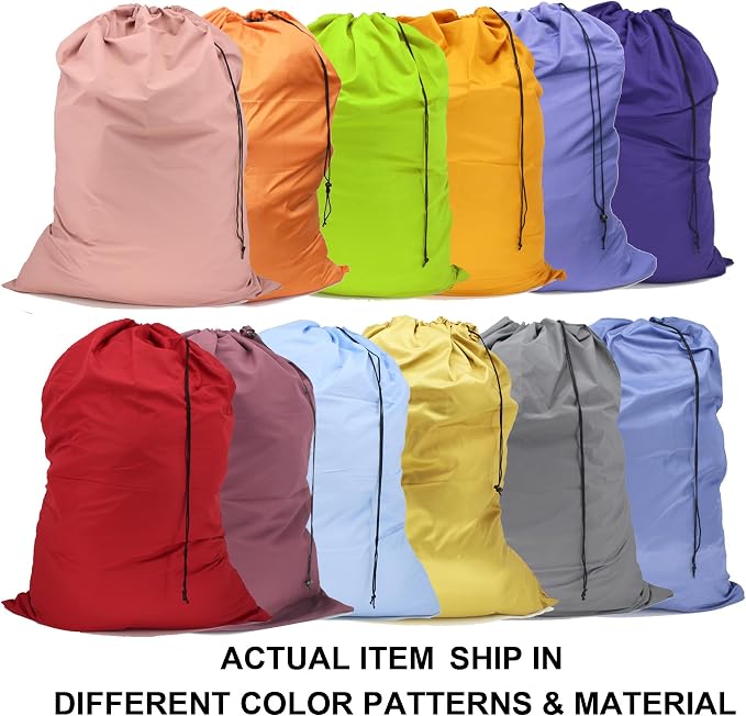 Extra Large Laundry Bag 30"x40" 12 Pack Mixed Color | For College, Dorm, Family, Drawstring Laundry Sorting Set, Machine Washable - Image 2