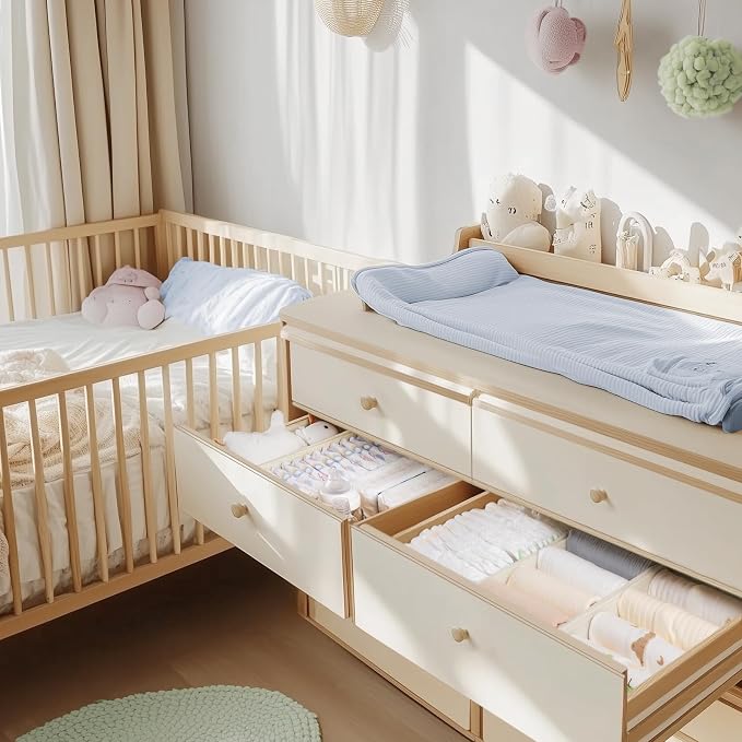 Drawer Organizer Clothes, 21 Pack Dresser Organizer for Baby Clothes, Underwear, Sock - Foldable Closet Organization and Storage Dividers Bins for Nursery, Bedroom (Beige) - Image 6