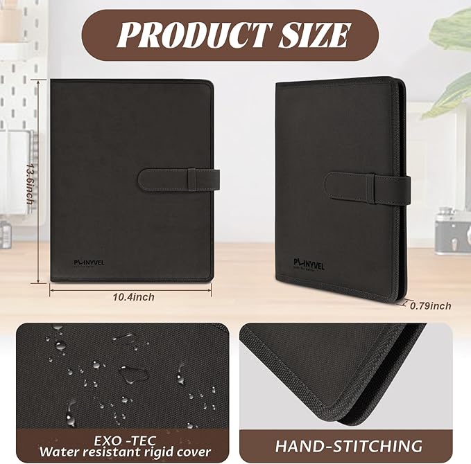 Plinyvel Black Leather Sketchbook Cover 5.5x8.5, Travel Drawing Portfolio | Portable sketch kit organizer, pencil holder, Fits 5.5x8.5 Sketch Book, Spiral Pad, Compact artist storage case - Image 3