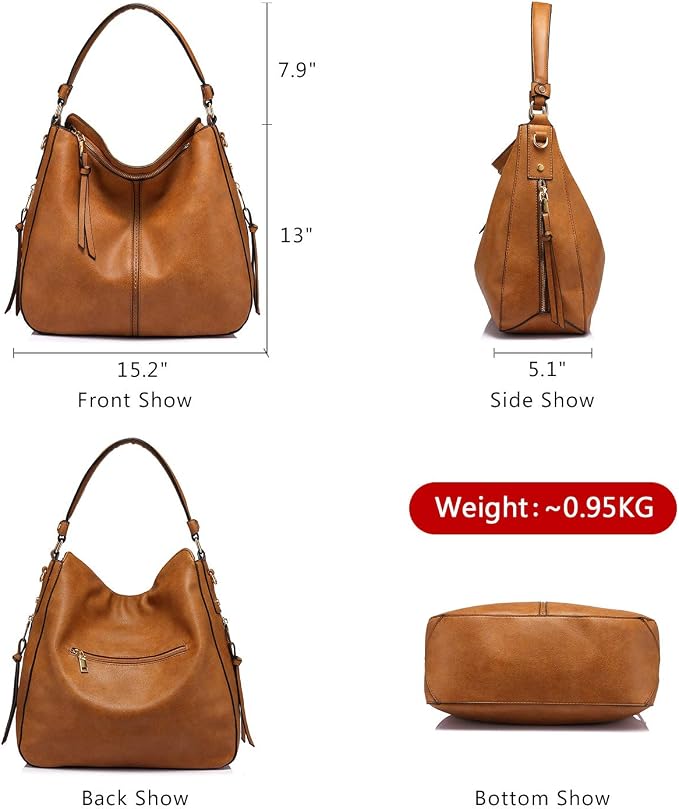 Hobo Crossbody Bag for Women, Designer Shoulder Purse Handbags - Image 4