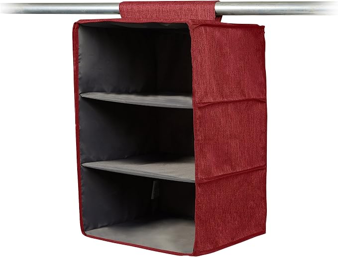 Covermates Keepsakes Hanging Closet Organizer - Heavy Duty Material, Sturdy Interior Shelves - Closet Storage, Red Heather by Covermates
