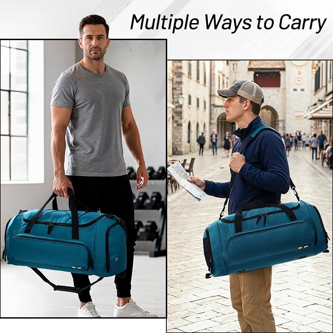 MIER Large Gym Bag for Men 60L Duffel Bag with Shoe Compartment | Lightweight & Durable Sports Duffles; Suited for Workout Fitness Travel Weekender; Water Resistant; Adjustable Shoulder Strap - Image 5
