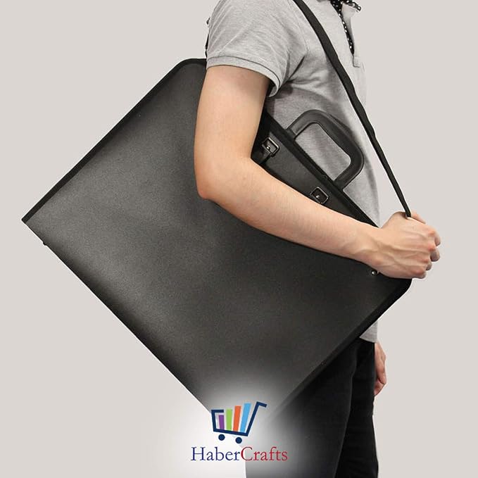 Portfolio Case Art Folder Artist Presentation Carry Case Art Portfolio With Carrying Strap Water Resistant Vinyl Storage Pocket Protection Zip Student Professionals Drawing Painting Sketch Bag Folder - Image 9