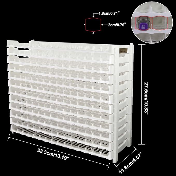 12 layers Universal Marker Storage Trays, Penholder Display for 180 Pens SN01W Pencil Organizer Holder for Desk (White-12 layers) - Image 6