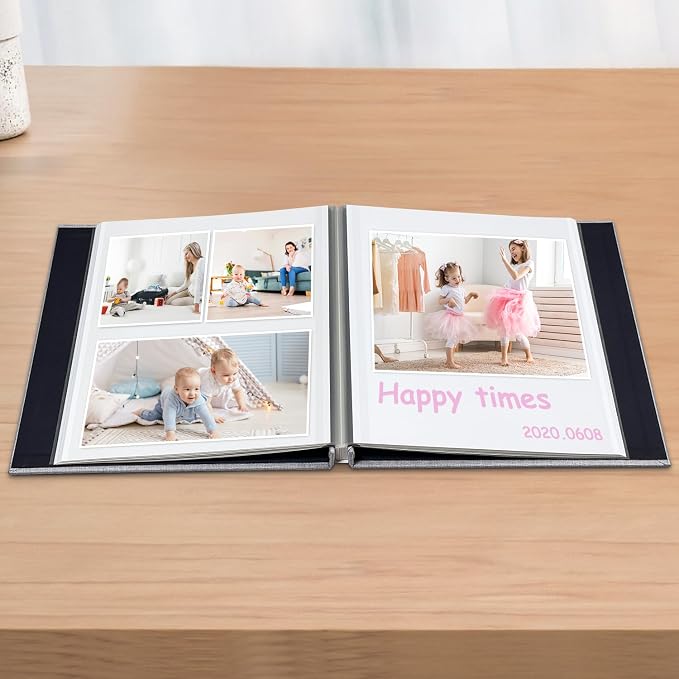 Large Photo Album Scrapbook, Holds 4x6, 8x10 Pictures, Self-Adhesive Pages for Baby, Wedding, Travel & Family Memories, Includes Metallic Pen & Scraper, DIY Memory Book for Gifts 11" X 10.8" 60 Pages - Image 3
