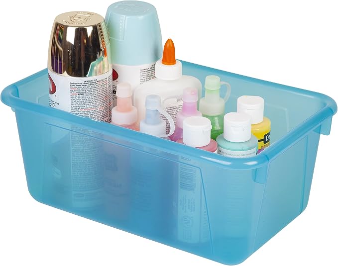Storex Small Cubby Bins – Plastic Storage Containers for Classroom, 12.2 x 7.8 x 5.1 inches, Candy Teal, 5-Pack (62480A05C) - Image 8