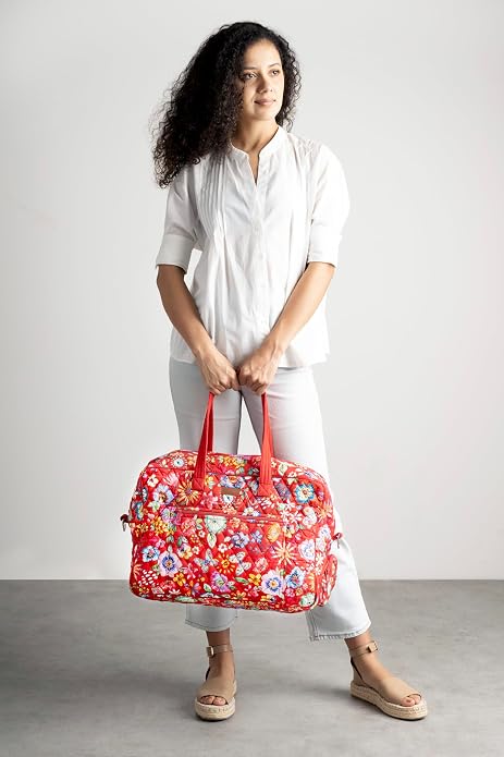 Maison d' Hermine Weekender Bags for Women Cotton Quilted Duffel Overnight Luggage Weekend Bag for Men Gym Gifts Travel | Overnight Luggage Weekend Bag for Men Gym Sports Gifts Duffle bag Business Travellers Trip Spring Summer - Image 3