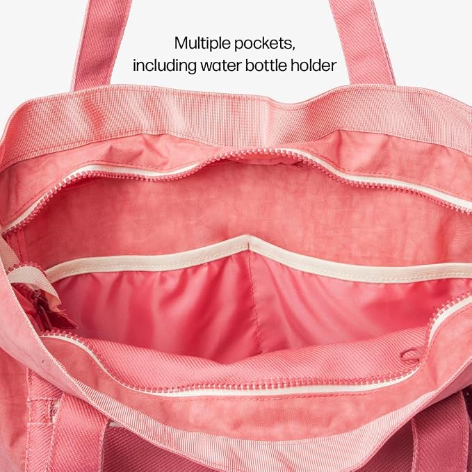 Thread Wallets Utility Tote – Large Travel Tote with Multi-Pocket Design, Laptop Compartment & Work Bag for Women (Rose Water) - Image 5