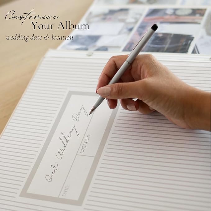 Wedding Photo Album 4x6 Pictures & Custom 2025 Year Linen Picture Scrapbook | 400 Pockets for Horizontal & Vertical Photos - Large Photo Album Book for Personalized Wedding Day Memory Keepsake - Image 5