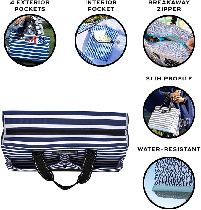 SCOUT Uptown Girl Multi-Pocket Tote Bag, Breakaway Zipper | A multi-use tote bag for women. The perfect everyday organizer for busy nurses, teachers, and moms. 5 Pockets, folds flat - Image 4