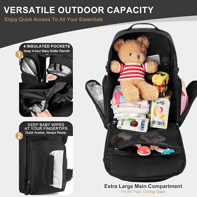 MIRACOL Military Diaper Bag for Dad: Tactical Design with Changing Pad & Daddy Patches - Pride Solution for Veteran Fathers in Baby Outings - Image 5