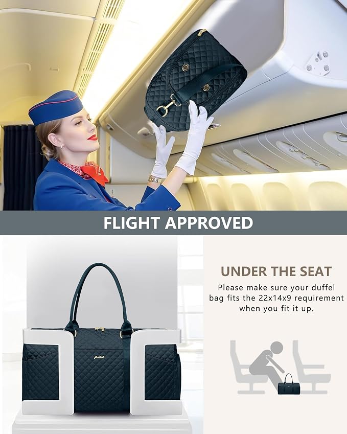 Women Weekender Travel Duffle Bag: Travel Duffel Overnight Bags with Shoe Compartment Large Carry on Tote with Toiletry Bag Weekend Traveling Yoga Gym Hospital Bag for Women with Wet Pocket - Image 7