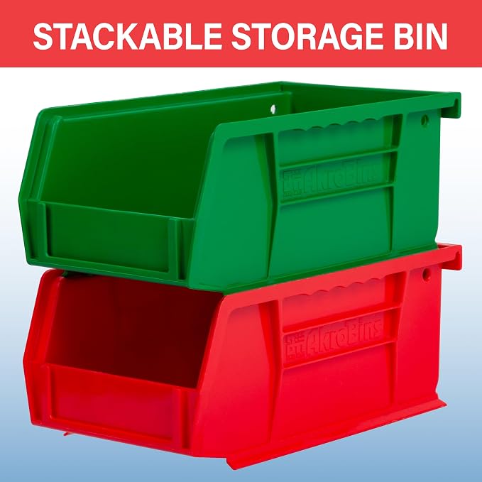 Akro-Mils 30220 AkroBins Plastic Storage Bins, 7"x4"x3", Blue, 24-Pack | Space-Saving Stackable Bins for Garage, Pantry, Craft Organization - Image 5