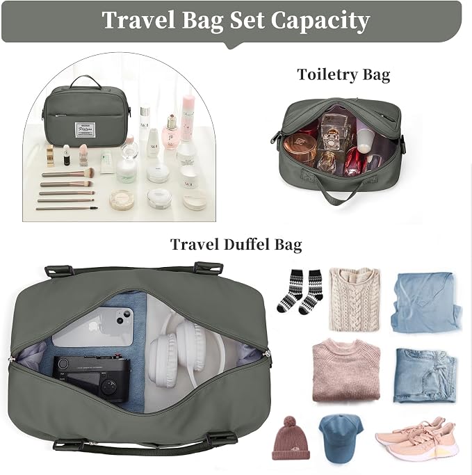 Weekender Bags for Women, Personal Item Travel Bag with Shoes Compartment | Overnight Travel Duffel Bag with Toiletry Bag, Airplane Friendly Carry-On Bag - Image 3