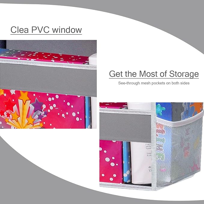 TAHAVICE 2 Pack Over the Door Storage Organizer, 5 Large & 10 Mesh Pockets | Hanging Storage Organizer with 40lb Capacity and Door Storage Space Saving for Bedroom,Bathroom,Nursery,Babyroom(Light Gray) - Image 7