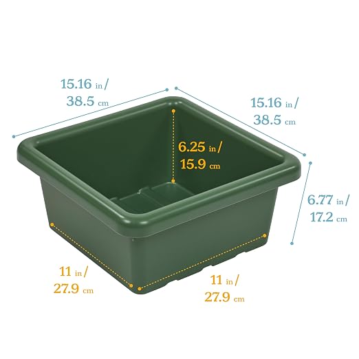 ECR4Kids Stackable Square Bins with Non-Snap Lids, Multipurpose Organization, Hunter Green, 2-Pack - Image 2