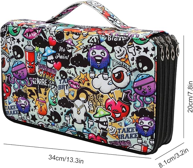 300 Slots Colored Pencil Case Organizer, 4 Layer Bag | Twill Oxford fabric,103 elastic loops,detachable handle,for travel,home storage,drawing tools,creative gifts - Image 7