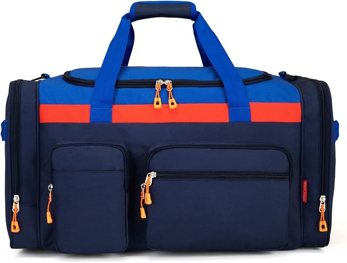 Large Kids Duffle Bag for Travel, Overnight or Weekend,Dark Blue | Roomy Size: 22.0"L x 12.0" H x 12.0"W, Made of Thick Polyester Fabric by HawLanderBackpack
