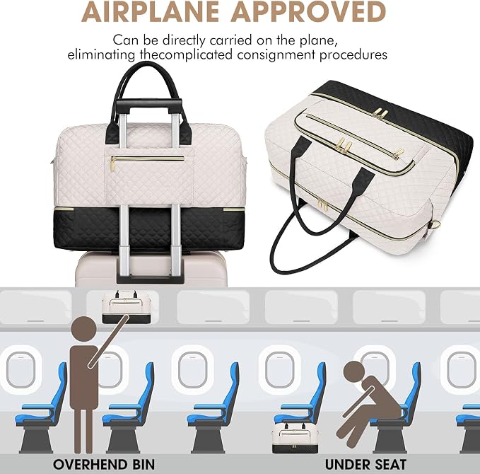 Travel Duffle Bag Weekender for Women - Carry-On Overnight Personal Item Bags with Shoe Compartment & Wet Pocket Large Weekend Tote with Toiletry Bag Hospital Bags for Labor and Delivery - Image 5