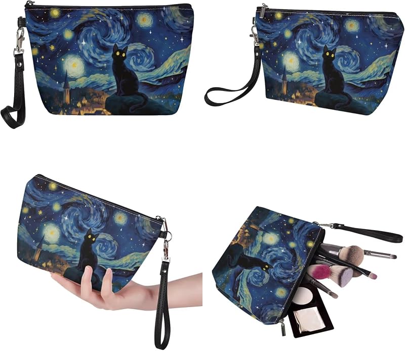 GIFTPUZZ Women Top Handle Bags Handbags with Zipper Leather Wallet Cash Card Phone Holder and Makeup Bag Set 3pcs - Image 6