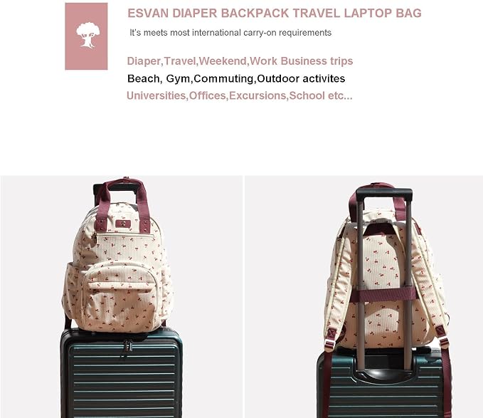 Diaper Bag Backpack Corduroy Multifunction Baby Fashion Travel Pack office Laptop Bag - Image 5