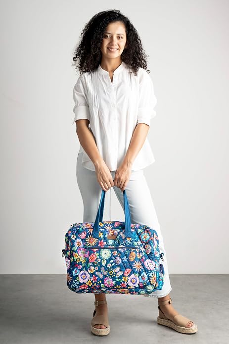 Maison d' Hermine Weekender Bags for Women Cotton Quilted Duffel Overnight Luggage Weekend Bag for Men Gym Gifts Travel | Overnight Luggage Weekend Bag for Men Gym Sports Gifts Duffle bag Business Travellers Trip Spring Summer - Image 3