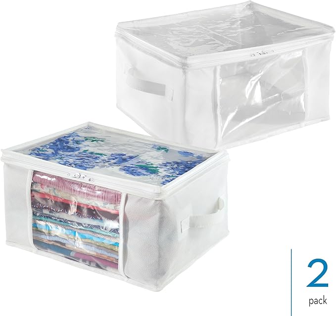 iDesign Fabric Storage Bags with Zipper, Medium, Set of 2, 16" x 12" x 8" - Image 3