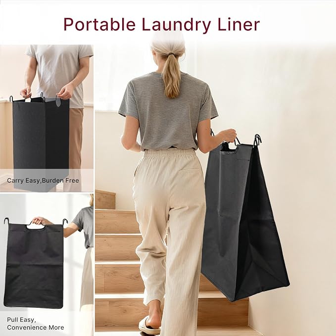 180L Laundry Sorter 4 Section with Lockable Wheels and Lid Black | 4 Large Separate Removable Bags | Heavy Duty Rolling Laundry Basket | Laundry Hamper Cart for Laundry Room Organizer - Image 4