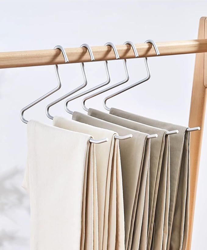 Premium Matte Silvery Aluminum Pants Hanger 10 Pack, 13.7” Extra Smooth & Durable Metal Shirt Dress Hanger,Aluminum Alloy Hanger,Clothing Support,Clothing Hang - Image 8