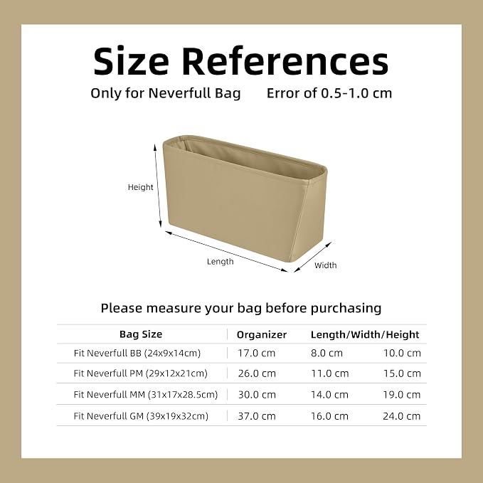 DGAZ Silk Purse Organizer Insert for Neverfullbag(S2 trench,BB) | Soft and Lightweight,Perfect Fit,Multi-pocket Storage,Bag Protector,Luxury Bag Care,Handmade,for Smooth Bag Organizer - Image 7