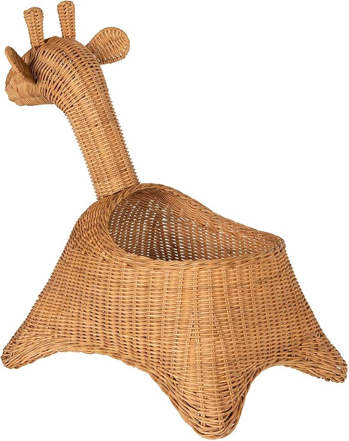 KOUBOO Wicker Giraffe, Naural Color Storage Basket, Brown | Playful animal-inspired design, spacious open storage, easy-access organization, charming accent for nurseries and playrooms - Image 6