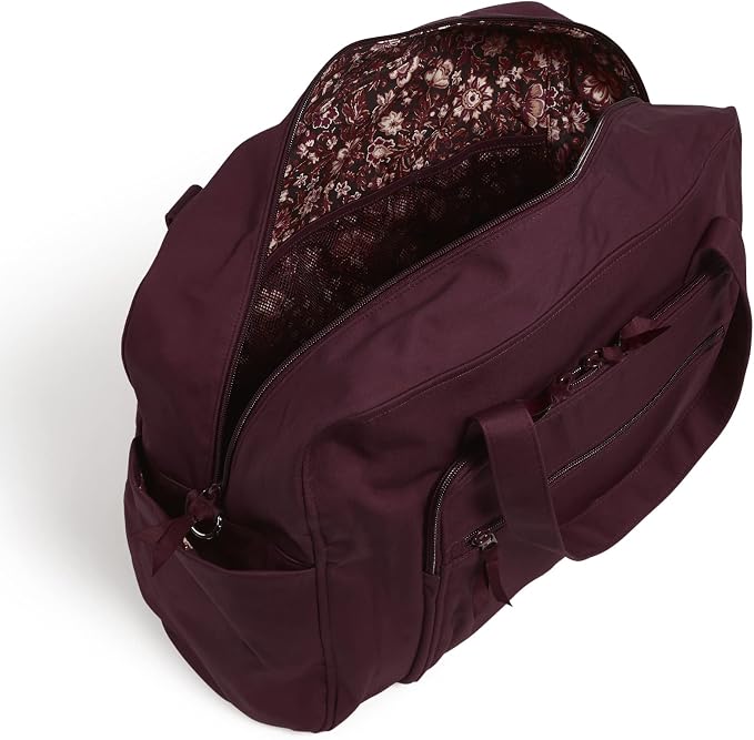 Vera Bradley Women's Cotton Weekender Travel Bag, Mulled Wine, One Size - Image 3