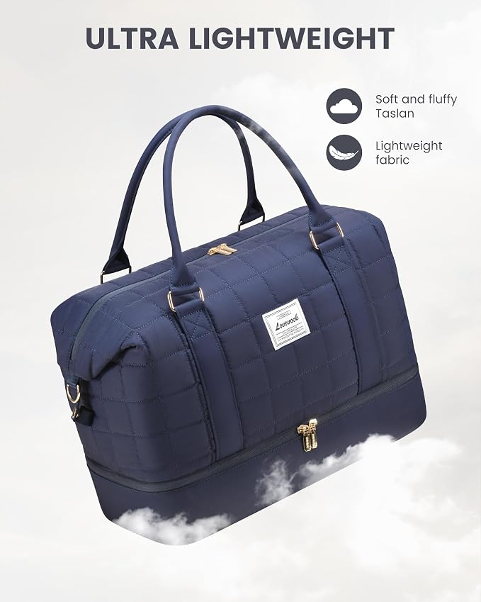 LOVEVOOK Travel Duffle Bag with Shoe Compartments - Carry on Overnight Bag & Weekender Bags for Women, Yoga Gym Bag with Wet Pocket, 2Pcs Set - Image 2